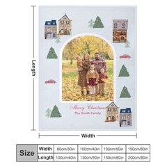 Lofaris Custom Photo House Tree Family Christmas Blanket