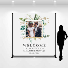 Lofaris Custom Photo Leaf Welcome To The Wedding Backdrop