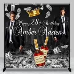 Lofaris Custom Photo Money Man 28th Birthday Backdrop