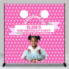 Lofaris Custom Photo Pink White Dots 2nd Birthday Backdrop