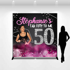 Lofaris Custom Photo Purple Diamond 50th Birthday Backdrop