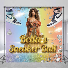 Lofaris Custom Photo Sneaker Ball Diamonds Birthday Backdrop