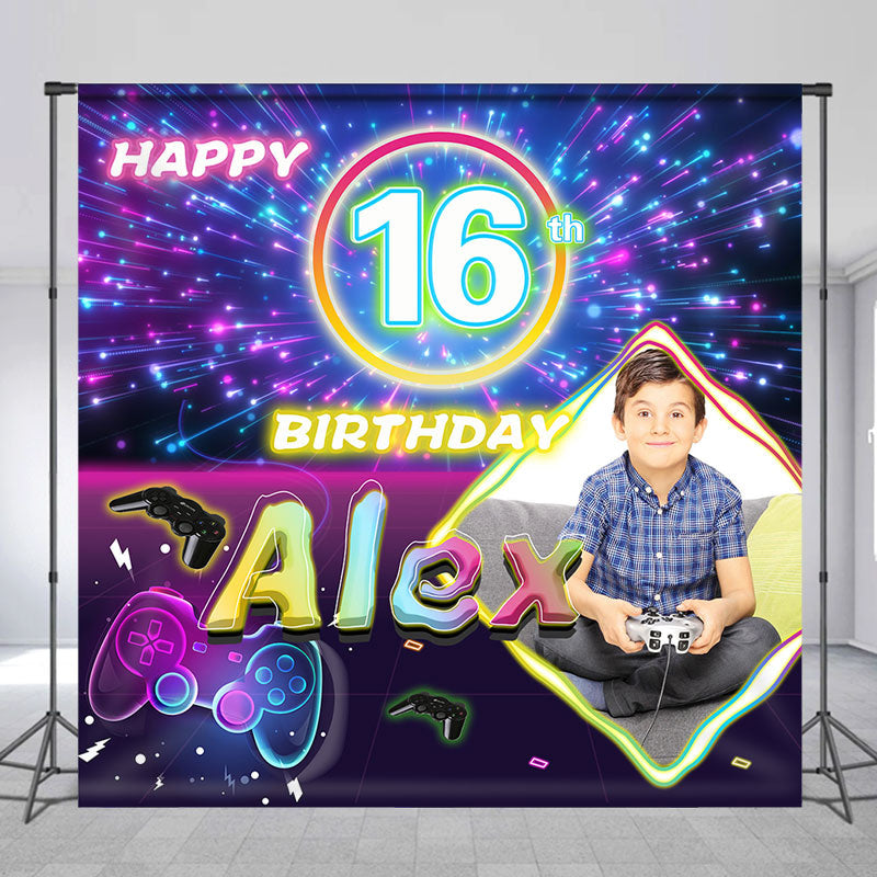 Lofaris Custom Photo Speed Car Game 16th Birthday Backdrop