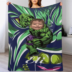 Lofaris Custom Photo Strong Green Boor Monster Hero Blanket