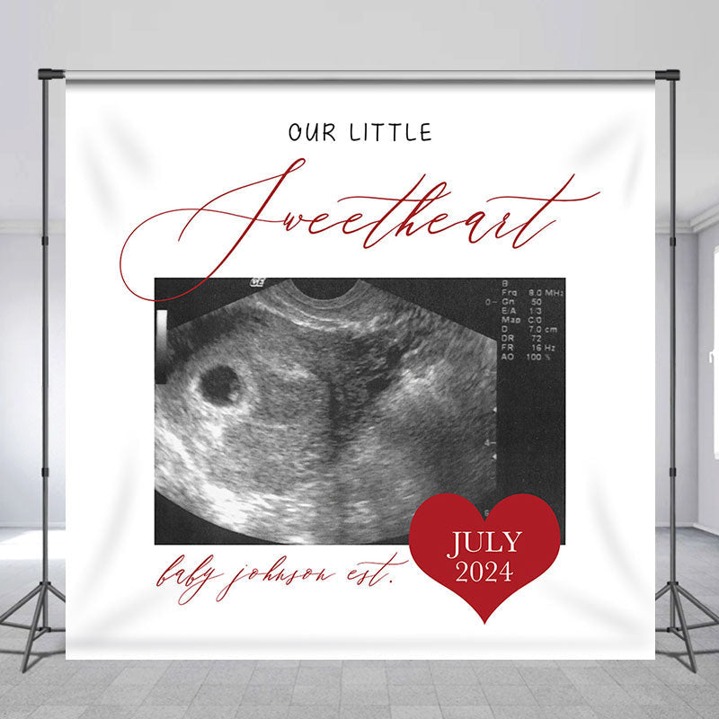 Lofaris Custom Photo Ultrasound Sweetheart Baby Shower Backdrop