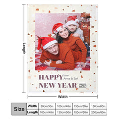 Lofaris Custom Picture Happy New Year Warm Soft Blanket