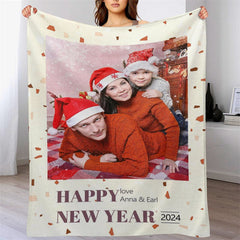 Lofaris Custom Picture Happy New Year Warm Soft Blanket