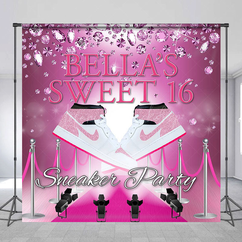 Lofaris Custom Pink Carpet Sneaker Party Birthday Backdrop