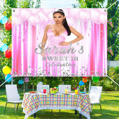 Lofaris Custom Pink Diamonds Balloon 16th Birthday Backdrop