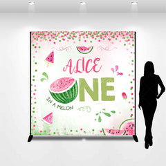 Lofaris Custom Pink Green Watermelon 1st Birthday Backdrop