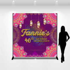 Lofaris Custom Pink Mandala Print 40th Birthday Backdrop