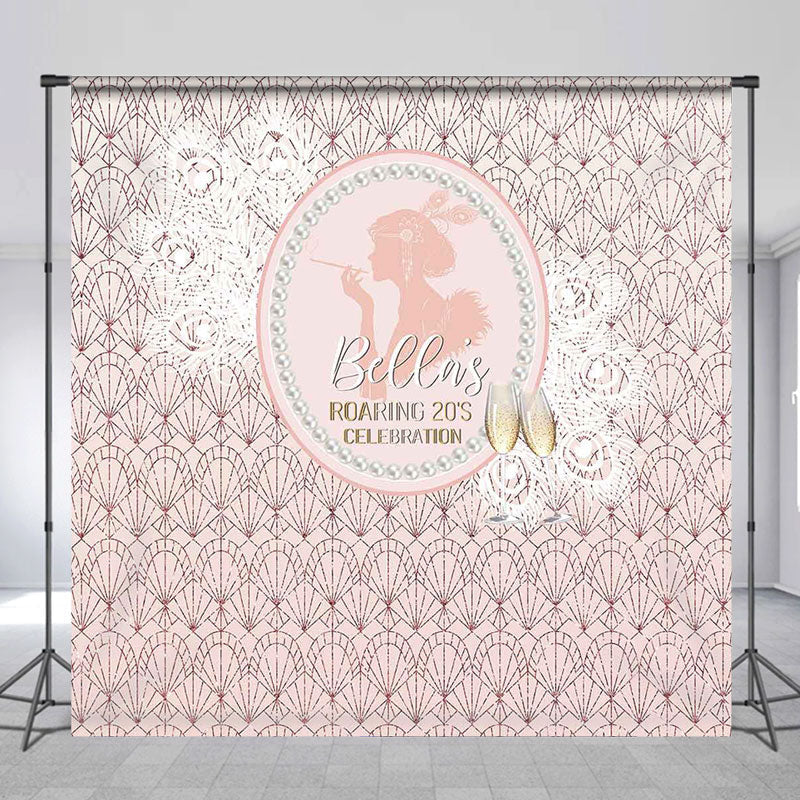 Lofaris Custom Pink Retro Princess 20th Birthday Backdrop