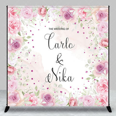 Lofaris Custom Pink Spring Floral Wedding Party Backdrop