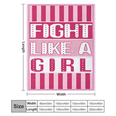 Lofaris Custom Pink Stripe Fight Like A Girl Text Blanket