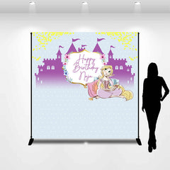 Lofaris Custom Purple Castle Princess Birthday Backdrop