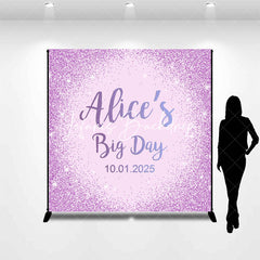 Lofaris Custom Purple Glitter Big Day Birthday Party Backdrop