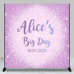 Lofaris Custom Purple Glitter Big Day Birthday Party Backdrop