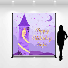 Lofaris Custom Purple Night Castle Girl Birthday Backdrop