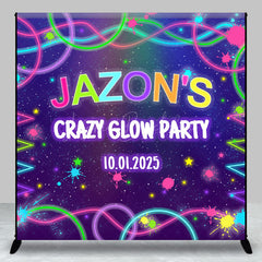 Lofaris Custom Purple Splash Ink Crazy Glow Party Backdrop