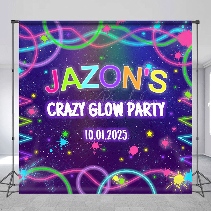 Lofaris Custom Purple Splash Ink Crazy Glow Party Backdrop