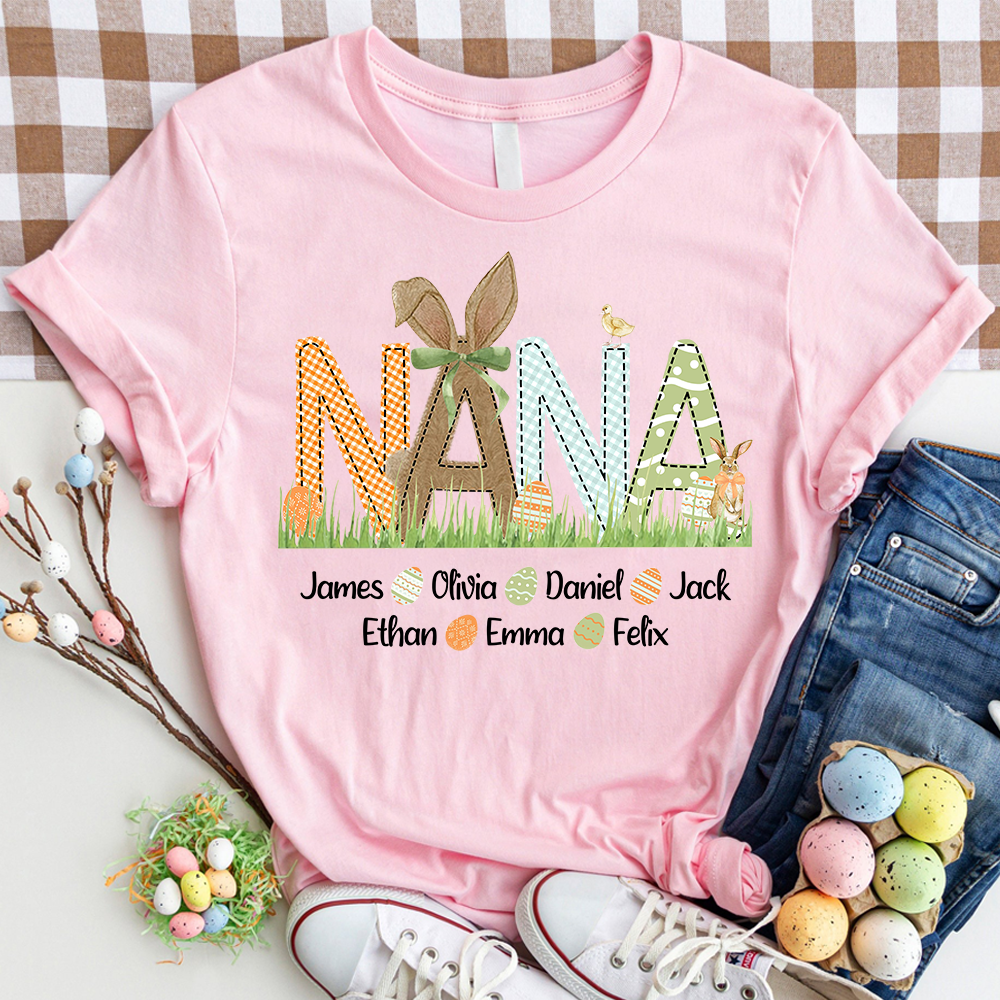 Lofaris Custom Rabbit Nana And Kids Easter Days Gift T-Shirt