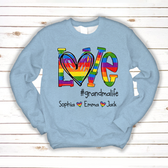 Lofaris Custom Rainbow Love Grandmalife And Kids Sweatshirt