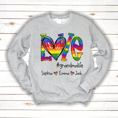 Lofaris Custom Rainbow Love Grandmalife And Kids Sweatshirt