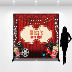 Lofaris Custom Red Curtain Cinema Movie Night Party Backdrop