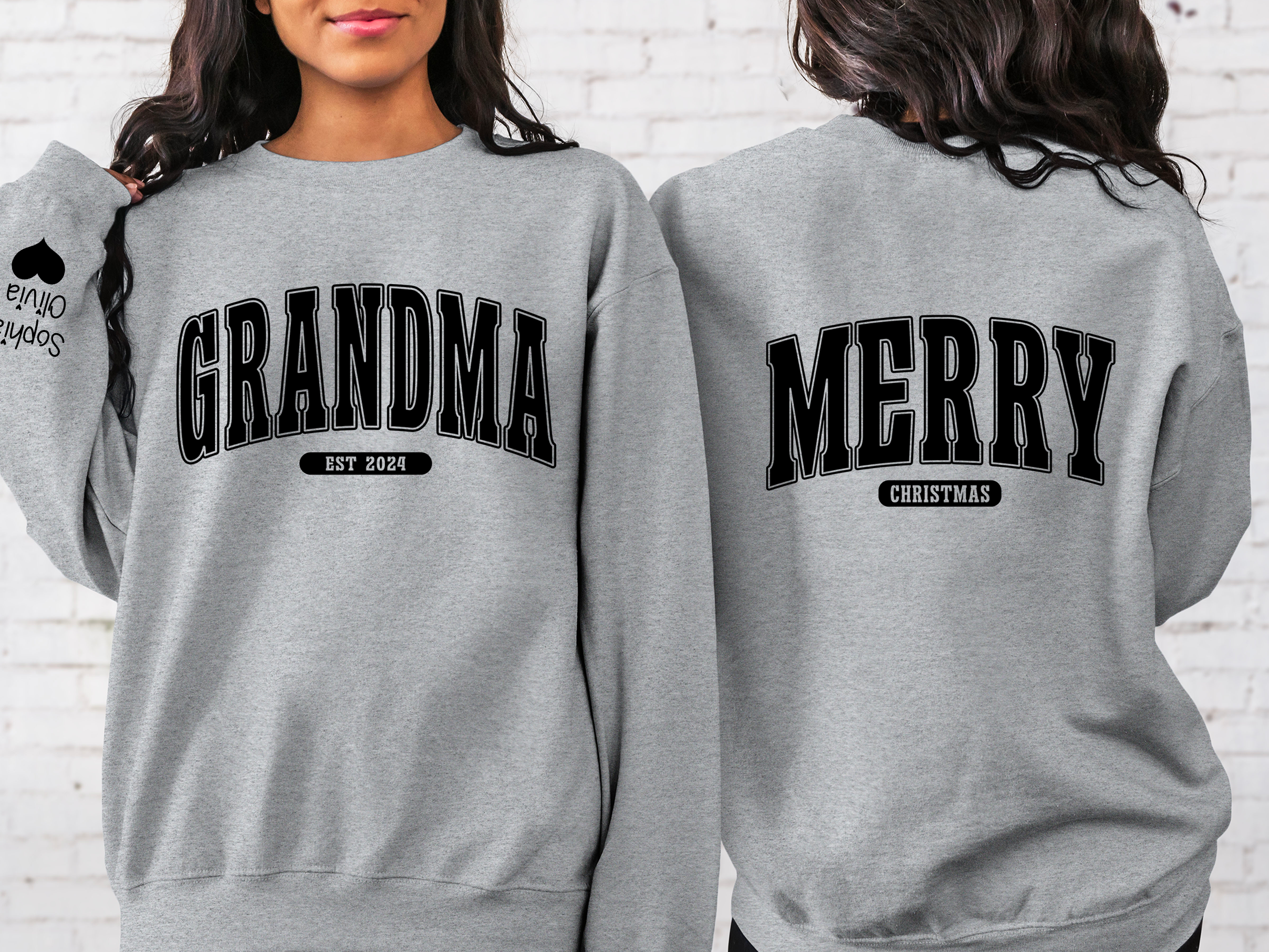 Lofaris Custom Retro Christmas Vibes Grandma Gift Sweatshirt