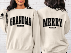 Lofaris Custom Retro Christmas Vibes Grandma Gift Sweatshirt