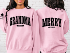 Lofaris Custom Retro Christmas Vibes Grandma Gift Sweatshirt