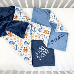 Lofaris Custom Sailing Theme Minky Baby Blanket For Boy