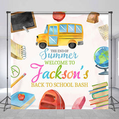 Lofaris Custom School Bus Books Test Back To Backdrop