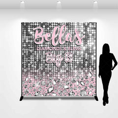 Lofaris Custom Sequin Glitter Diamond 13th Birthday Backdrop