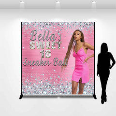 Lofaris Custom Silver Sneaker Ball Sweet 16 Birthday Backdrop