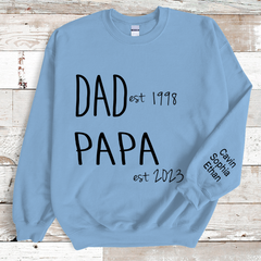 Lofaris Custom Simple Dad Papa Est Kids Family Gift Sweatshirt