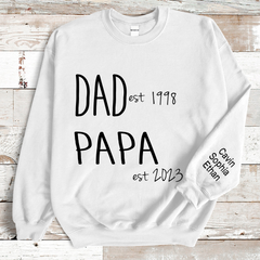 Lofaris Custom Simple Dad Papa Est Kids Family Gift Sweatshirt