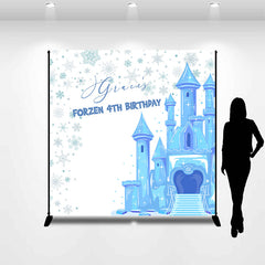 Lofaris Custom Snowflake Castle Frozen 4th Birthday Backdrop