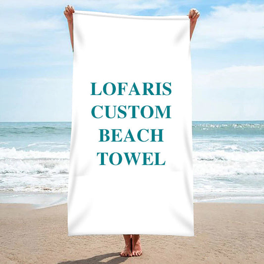Custom Soft Beach Towel with Your Photo Text - Lofaris