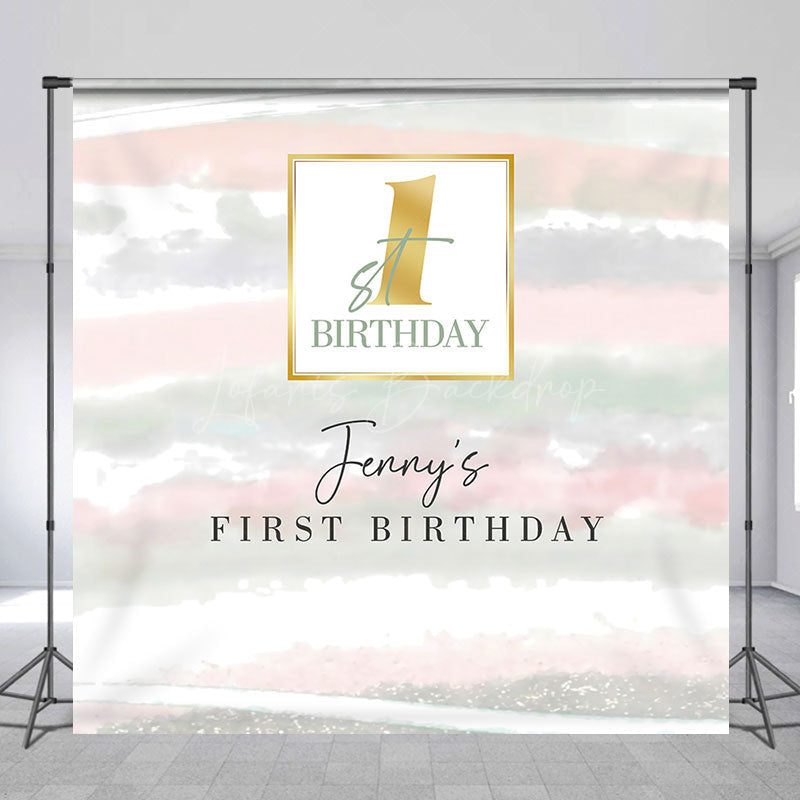 Lofaris Custom Soft Foggy 1st Birthday Backdrop For Girl