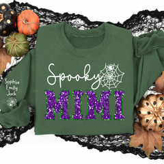 Lofaris Custom Spooky Mimi Halloween Giltter Sweatshirt