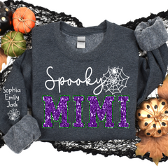 Lofaris Custom Spooky Mimi Halloween Giltter Sweatshirt