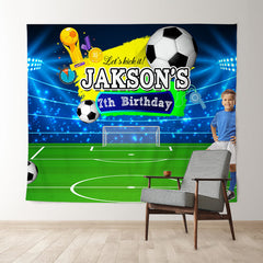 Lofaris Custom Sport Football Field 7th Birthday Backdrop