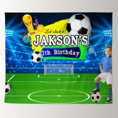 Lofaris Custom Sport Football Field 7th Birthday Backdrop