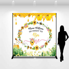 Lofaris Custom Spring Floral Sweet Bee First Birthday Backdrop