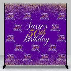 Lofaris Custom Step And Repeat Purple 50th Birthday Backdrop