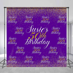 Lofaris Custom Step And Repeat Purple 50th Birthday Backdrop