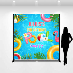 Lofaris Custom Summer Swimming Pool 8th Birthday Backdrop