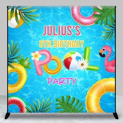 Lofaris Custom Summer Swimming Pool 8th Birthday Backdrop