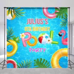 Lofaris Custom Summer Swimming Pool 8th Birthday Backdrop